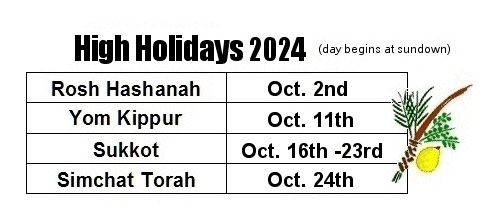 High Holiday Dates for 2019