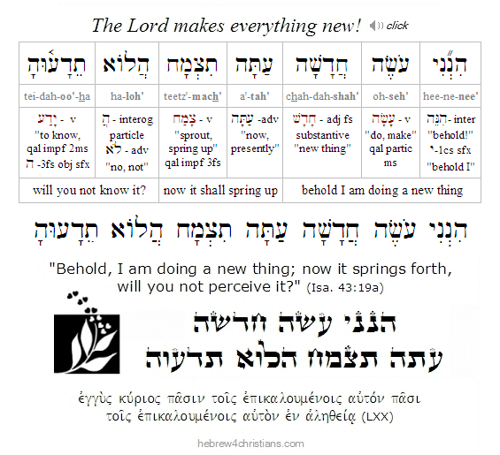 Isaiah 43:19 Hebrew lesson