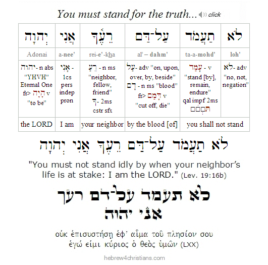 Lev. 19:16b Hebrew Lesson